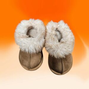 Unbranded Brown Baby‎ Shoes Faux Fur Lined Suede Size 5 (4711)
